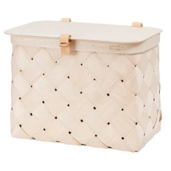Verso Design Lastu Birch Basket With Lid, Rectangle