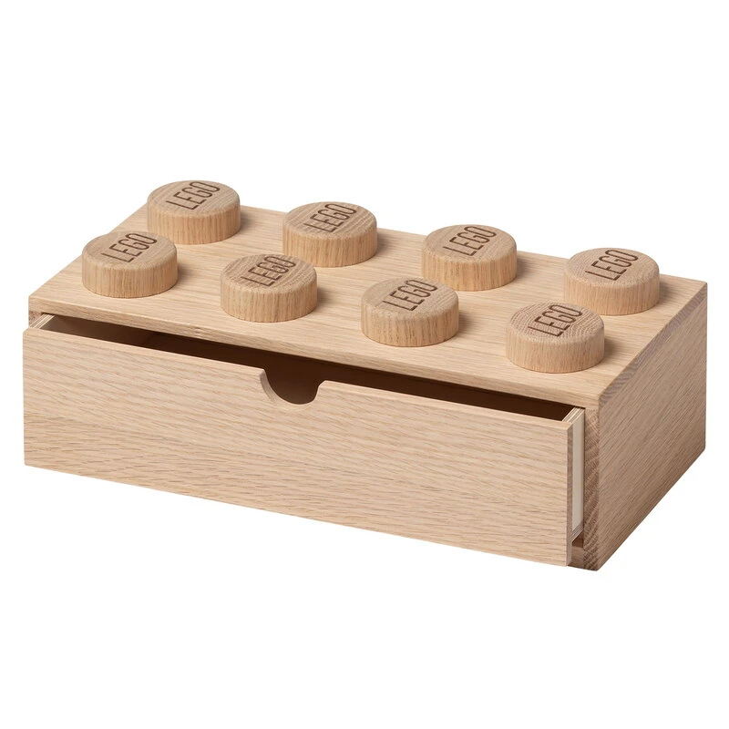 Room Copenhagen Lego Wooden Desk Drawer 8, Soaped Oak