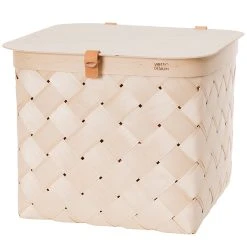 Verso Design Lastu Birch Basket With Lid, L