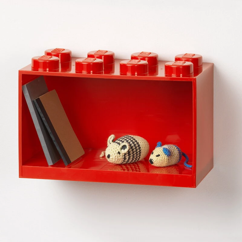 Room Copenhagen Lego Brick Shelf 8, Bright Red - Image 2