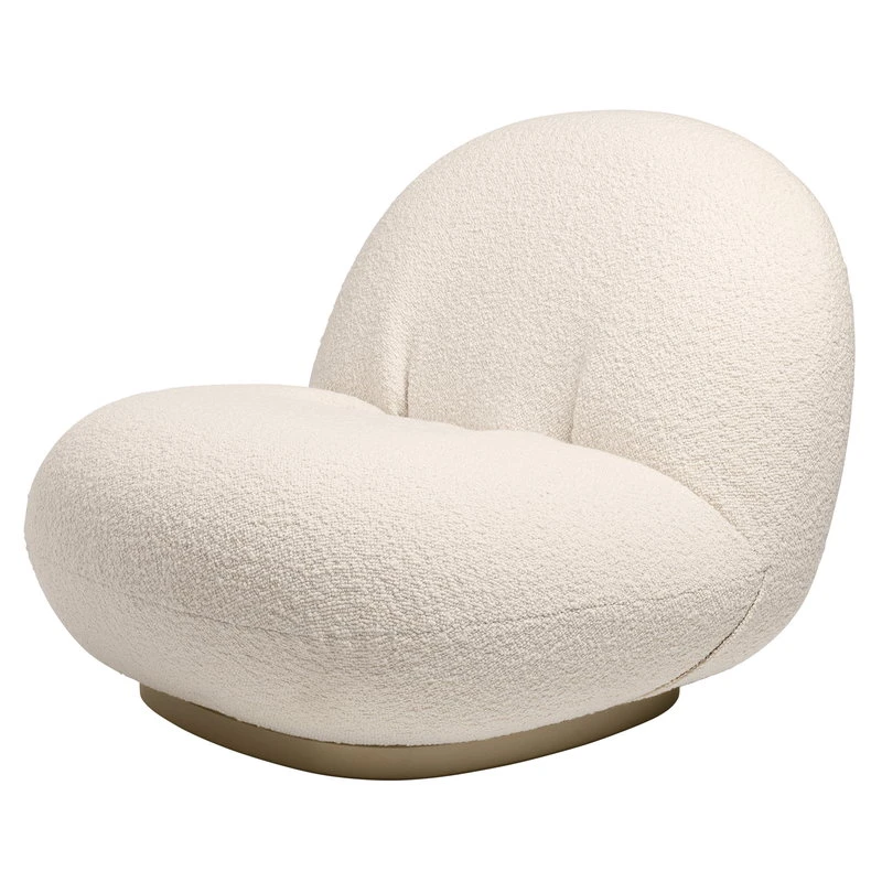Gubi Pacha Lounge Chair, Swivel Base, Karakorum 001 - Pearl Gold 3 Gubi Pacha Lounge Chair, Swivel Base, Karakorum 001 - Pearl Gold