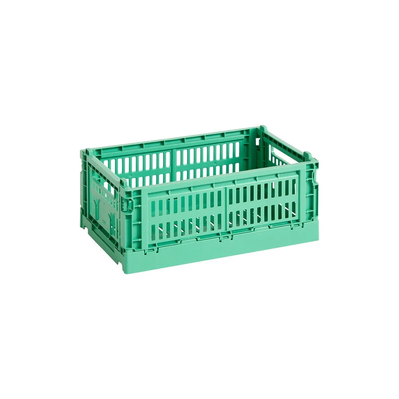 Hay Colour Crate, S, Recycled Plastic, Dark Mint