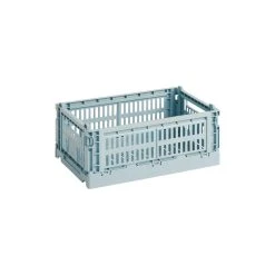 Hay Colour Crate, S, Recycled Plastic, Dusty Blue