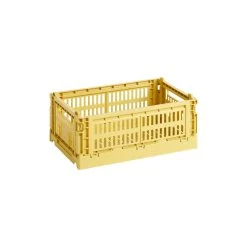Hay Colour Crate, S, Recycled Plastic, Dusty Yellow