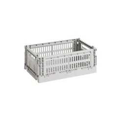 Hay Colour Crate, S, Recycled Plastic, Light Grey