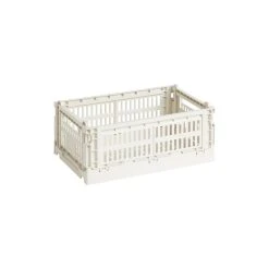 Hay Colour Crate, S, Recycled Plastic, Off-white