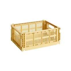 Hay Colour Crate, M, Recycled Plastic, Golden Yellow