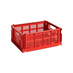 Hay Colour Crate, M, Recycled Plastic, Red