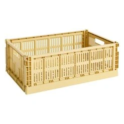 Hay Colour Crate, L, Recycled Plastic, Golden Yellow