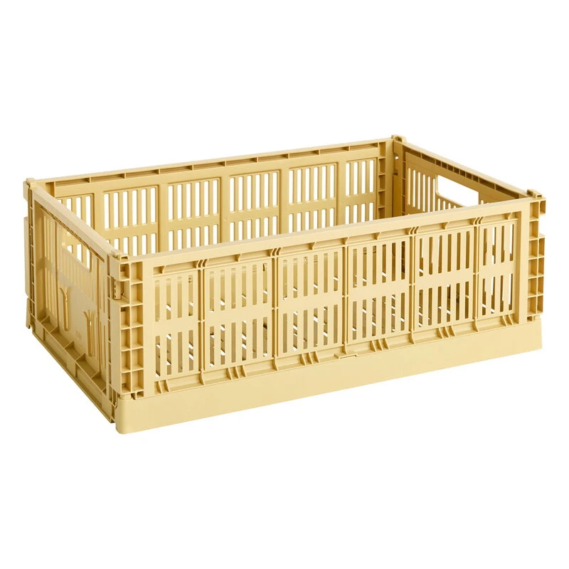 Hay Colour Crate, L, Recycled Plastic, Golden Yellow