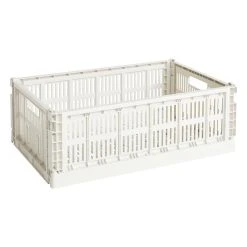 Hay Colour Crate, L, Recycled Plastic, Off-white