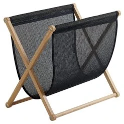 Woodnotes Magazine Rack, Oak - Black