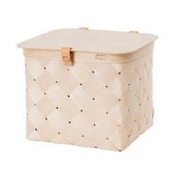 Verso Design Lastu Birch Basket With Lid, M