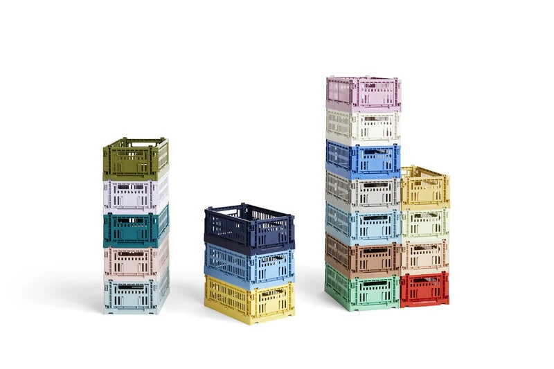 Hay Colour Crate, S, Recycled Plastic, Dusty Yellow 4 Hay Colour Crate, S, Recycled Plastic, Dusty Yellow - Image 2
