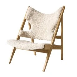 Menu Knitting Chair, Oak - Nature Sheepskin