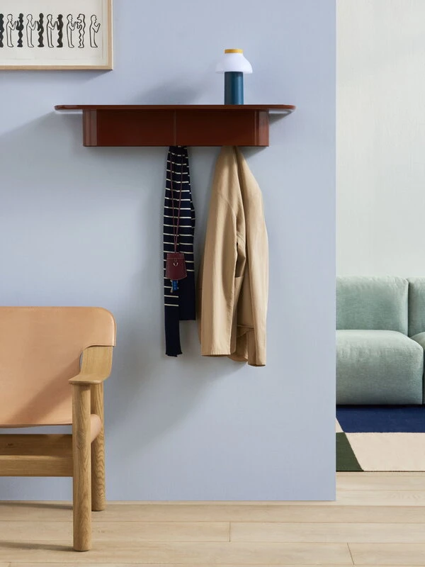 Hay Korpus Shelf L, 7 Hooks, Brick Red - Image 4