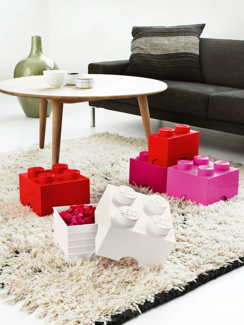 Room Copenhagen Lego Storage Brick 4, Medium Pink - Image 5