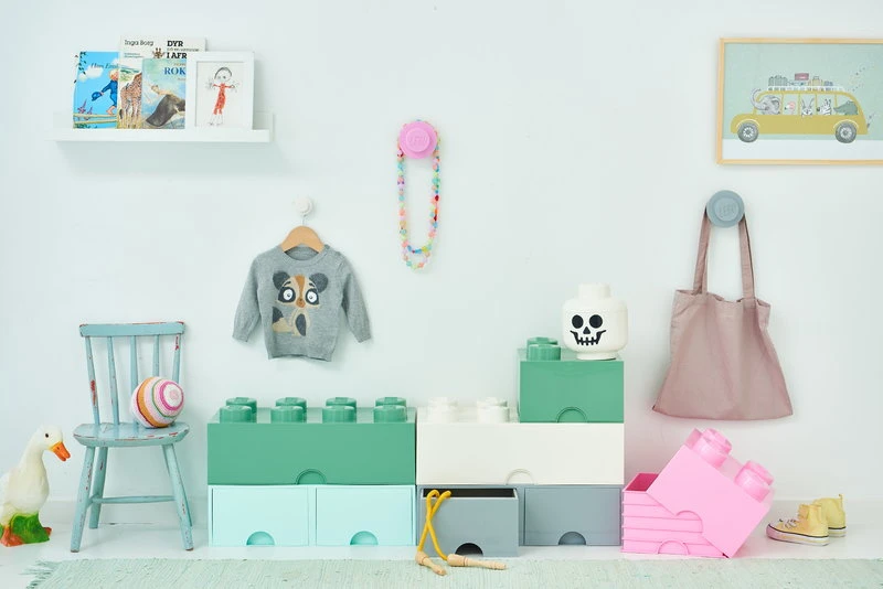 Room Copenhagen Lego Storage Brick 8, Sand Green - Image 2