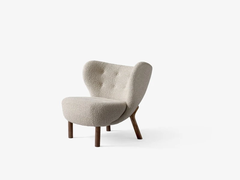 &Tradition Little Petra Lounge Chair And Pouf, Karakorum 003 - Walnut 6 &Tradition Little Petra Lounge Chair And Pouf, Karakorum 003 - Walnut - Image 4