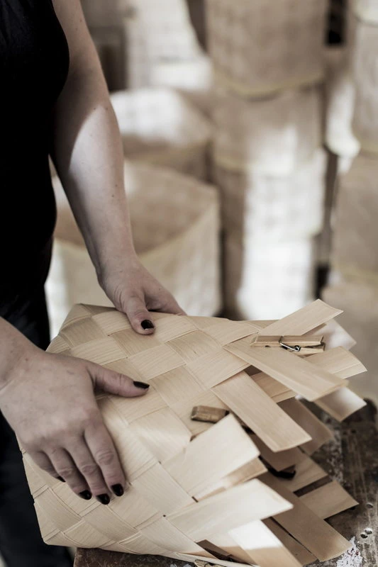 Verso Design Lastu Birch Basket With Lid, S - Image 3