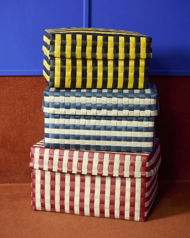 Hay Maxim Stripe Box, L, Red - Sand - Image 3