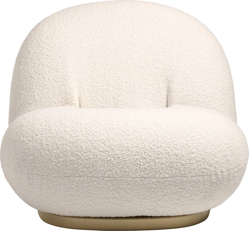 Gubi Pacha Lounge Chair, Swivel Base, Karakorum 001 - Pearl Gold 4 Gubi Pacha Lounge Chair, Swivel Base, Karakorum 001 - Pearl Gold - Image 2
