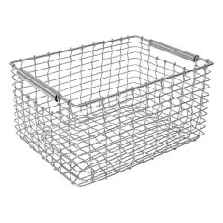Korbo Rectangular 19 Wire Basket, Galvanized