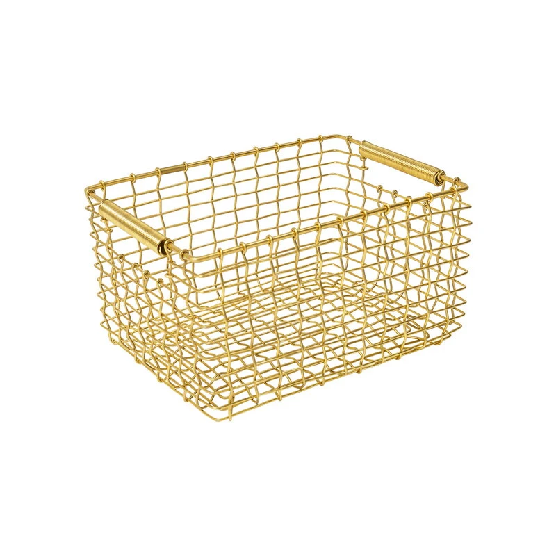 Korbo Rectangular 15 Wire Basket, Brass