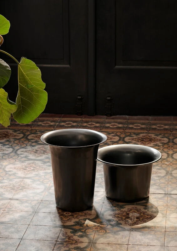 Ferm LIVING Spun Alu Basket, High, Black Aluminium 4 Ferm LIVING Spun Alu Basket, High, Black Aluminium - Image 2